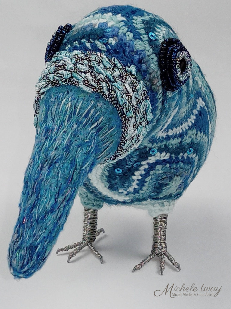 Skylark - mixed media bird sculpture by Michele Tway
