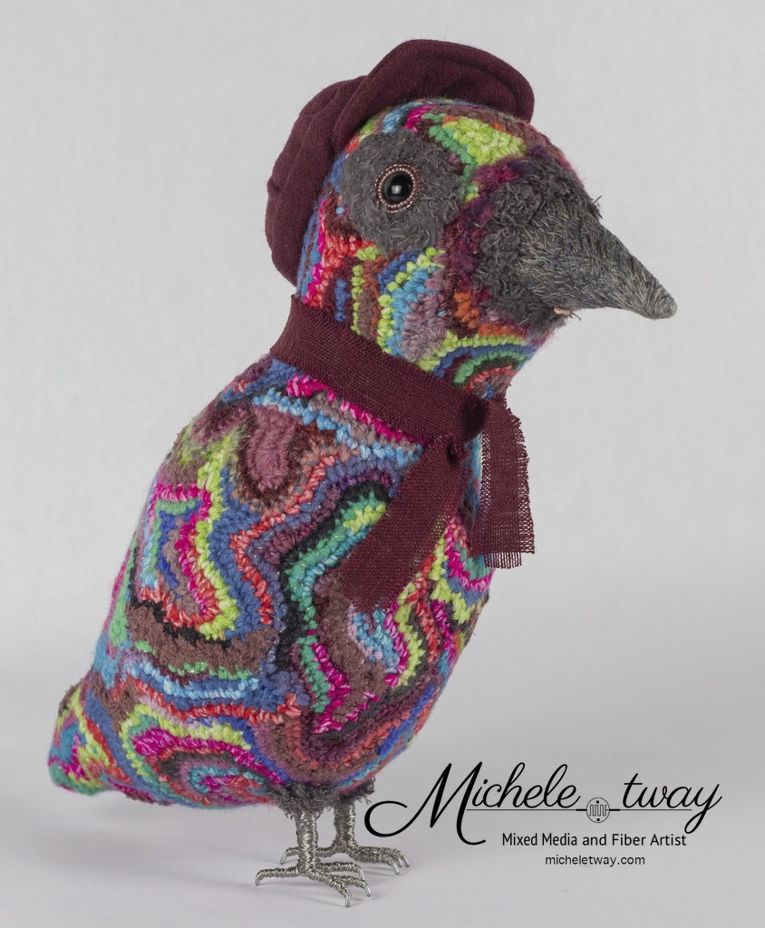 Mixed media crochet sculpture by Michele Tway.