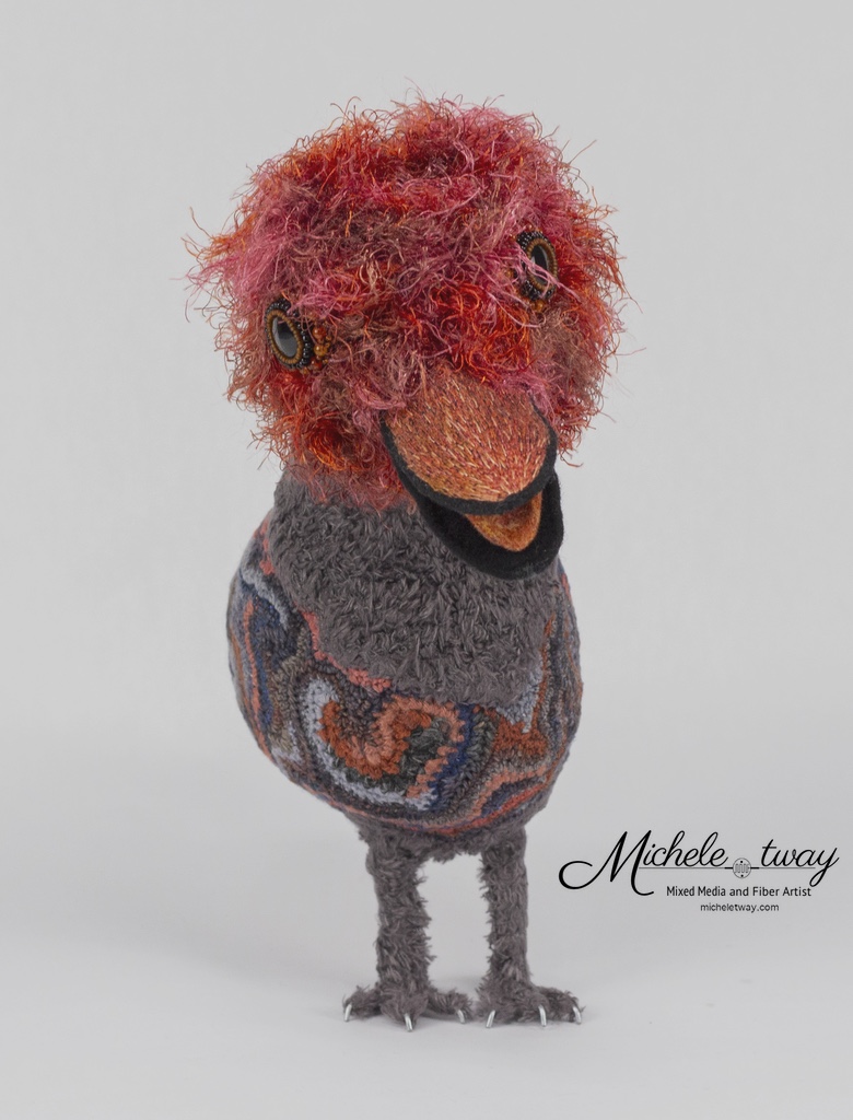 Mixed media crochet sculpture by Michele Tway.