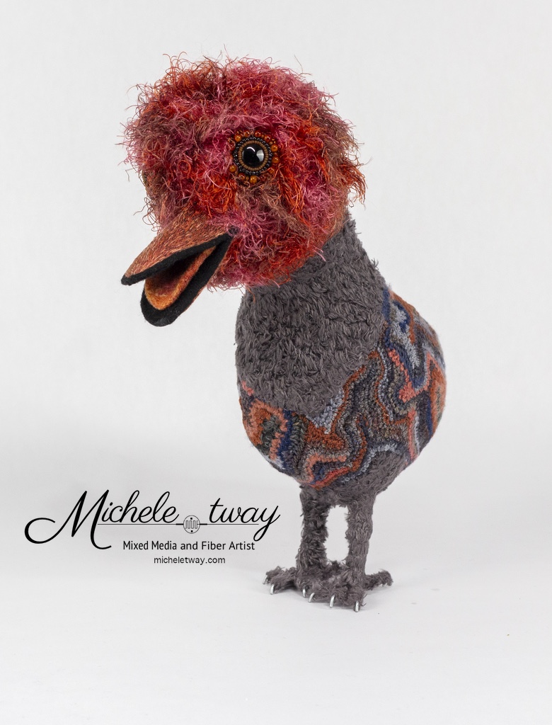 Mixed media crochet sculpture by Michele Tway.