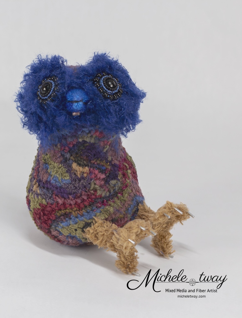 Mixed media crochet sculpture by Michele Tway.