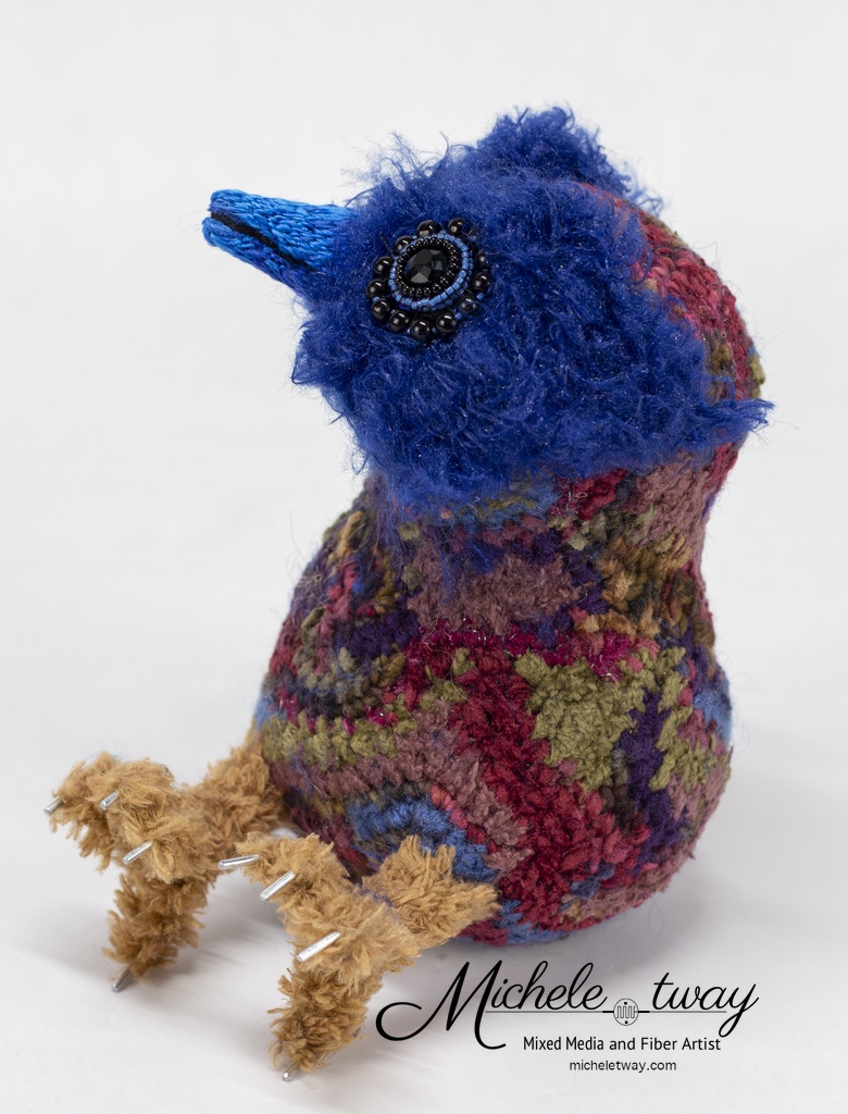Mixed media crochet sculpture by Michele Tway.
